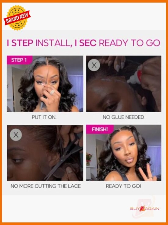 6x5 Lace Front Bob Wig Human Hair Pre-Bleached Knots Glueless Natural Black